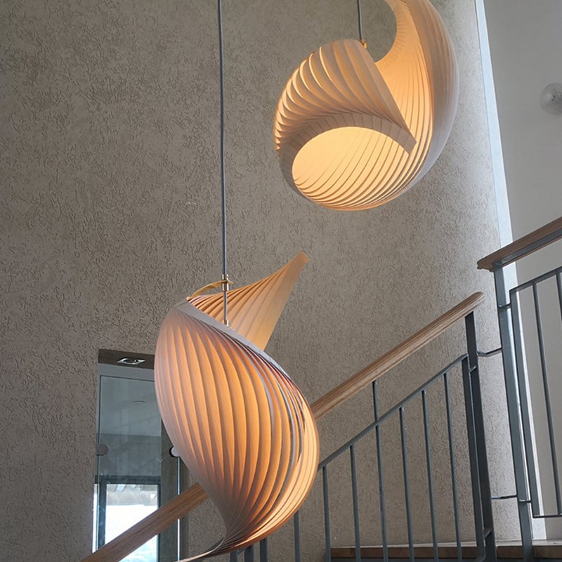 Japanese Lighting Decor - Japanse unieke houten LED-hanglampen Creatieve woonkamer