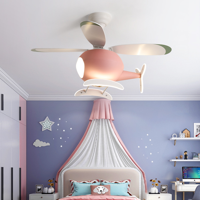 Lightings Decoration - Moderne creatieve cartoon vliegtuigventilatorlamp, eenvoudig decor,