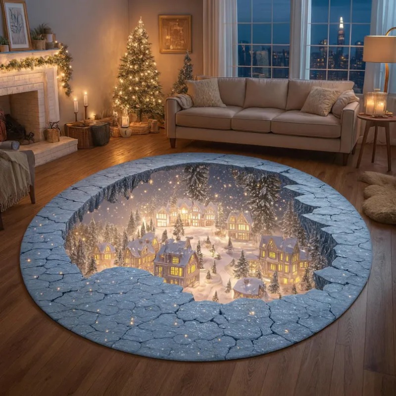 3D Kerstdorp Tapijt Winter Sne - Bathroom Lighting Decor Ideas recensie en prijs